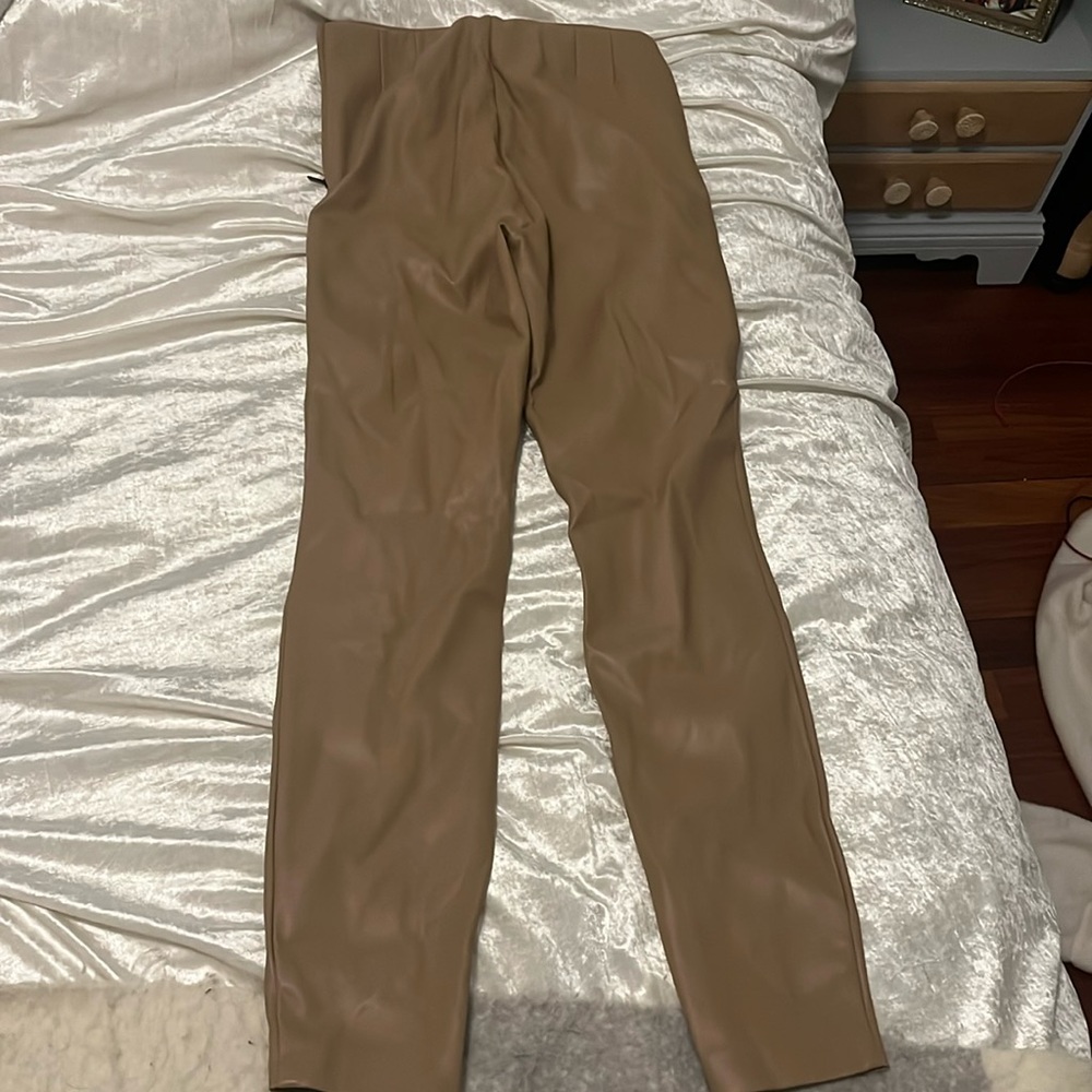 Brown leather Zara pants